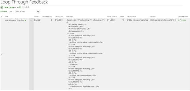 Updating Multiple Survey Feedback Using SP Designer Workflow